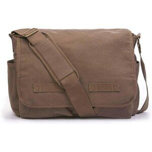 Vintage Messenger Bag Cotton Canvas Shoulder Bag Laptop School Travel Bag